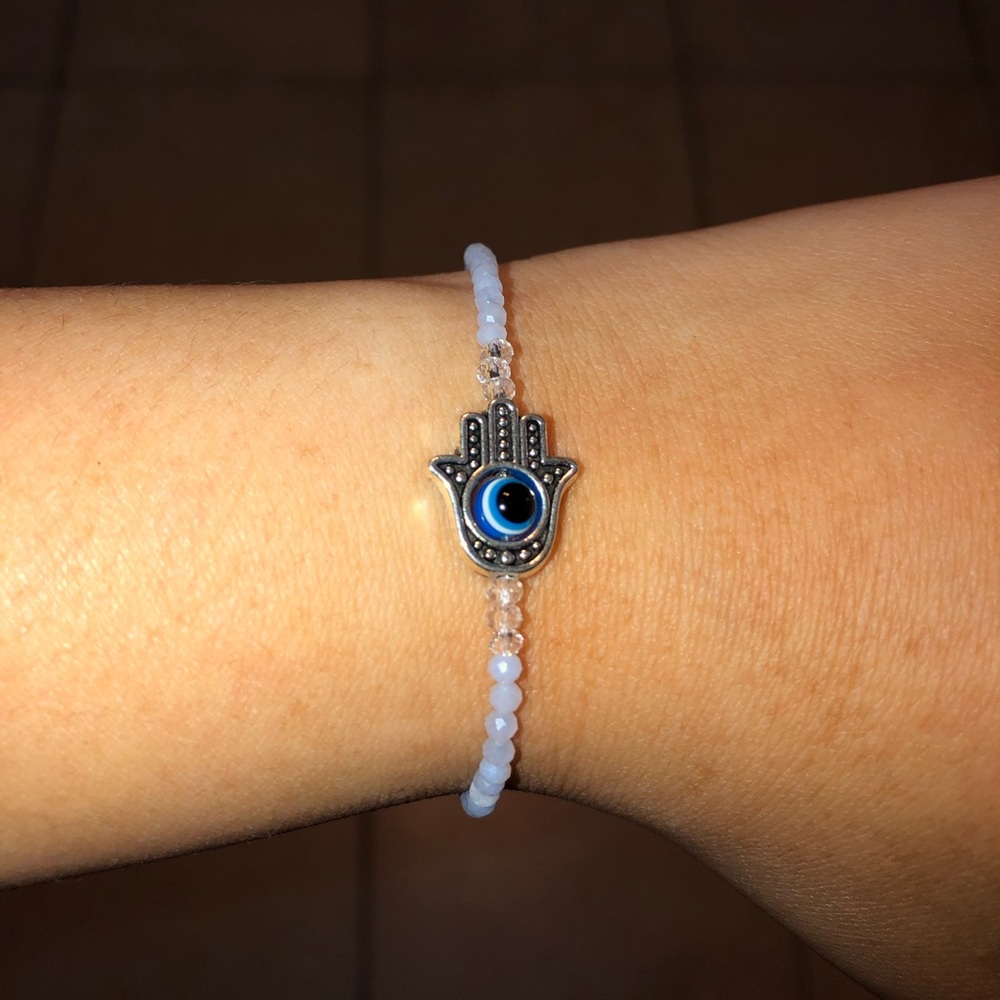 Blue Lace Agate Crystal Bracelet